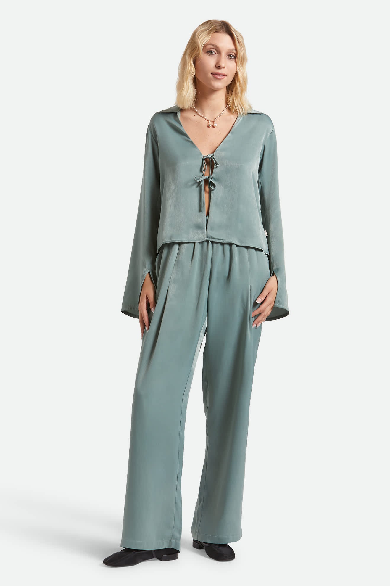 Soho Silky Pant - Blue Green Shine - Image 5