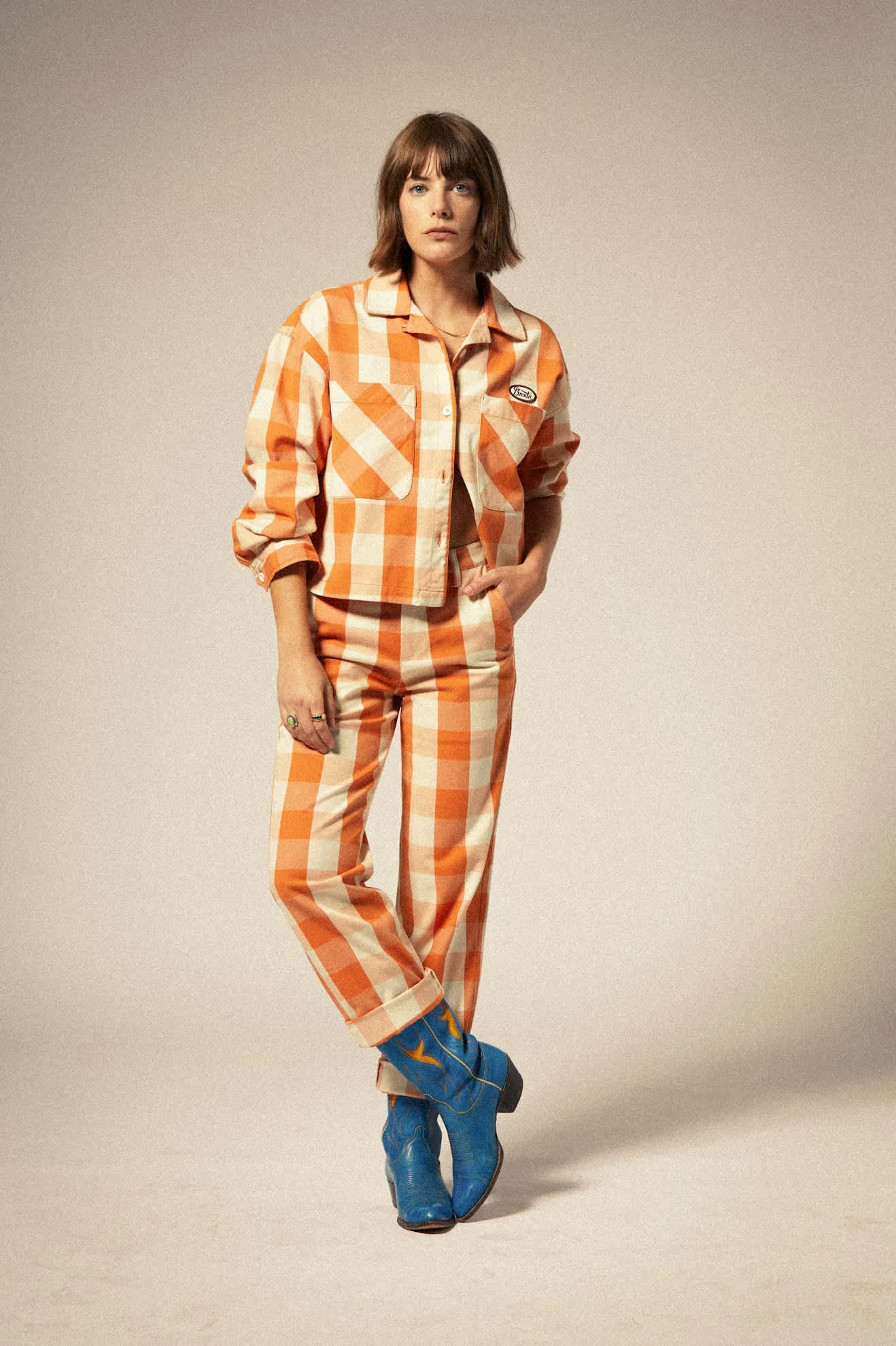 Bedford Pant - Tangerine Gingham - Image 3